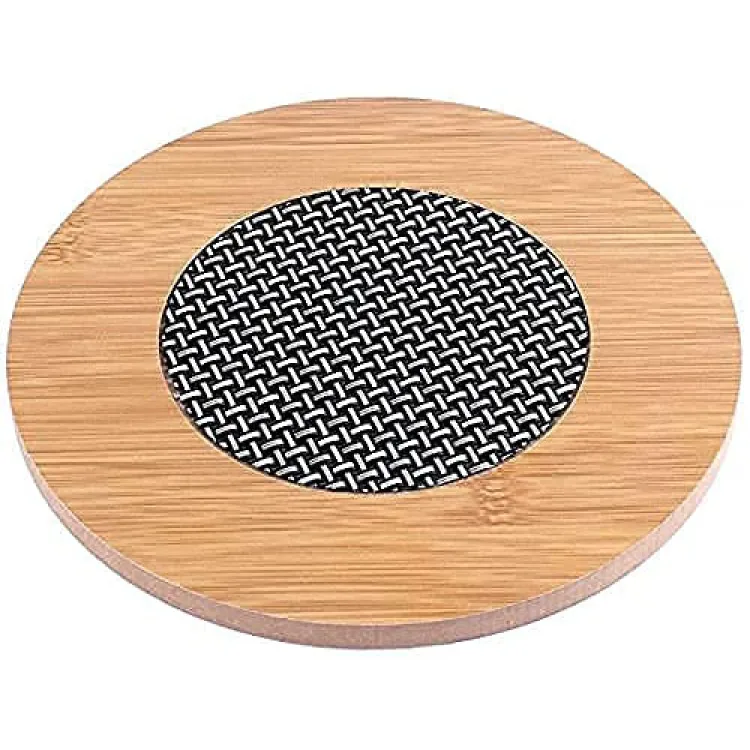 Buy 6 pcs (M size)Bamboo Wooden Round Coaster for Home Pan Pot Holder for Dining Table at Best Price In Bangladesh