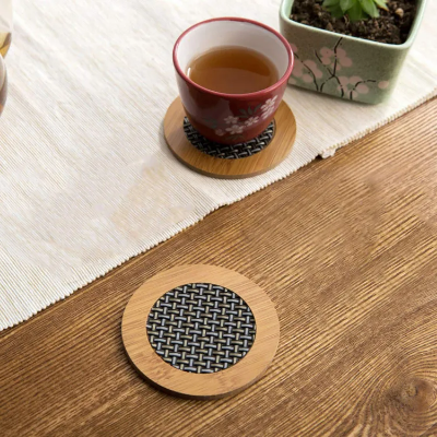 Buy 6 pcs (M size)Bamboo Wooden Round Coaster for Home Pan Pot Holder for Dining Table at Best Price In Bangladesh