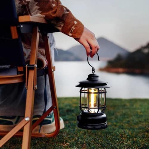 Buy Retro Camping Lamp Lantern Lamp Outdoor Emergency Hanging Light Portable USB Rechargeable LED Camping Lantern Tent Lighting at Best Price In Bangladesh
