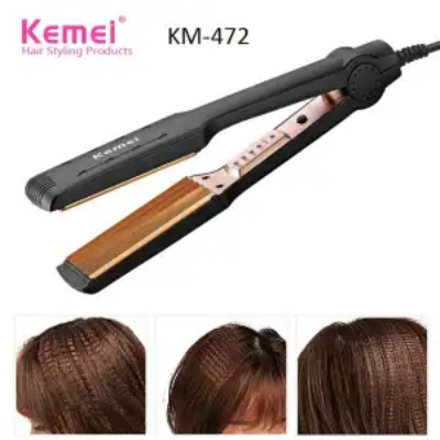 Picture of Kemei Km-472 Professional Hair Crimper Wide Plate Instant Heating Black