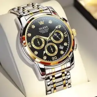 Picture of OLE-VS Quartz Watch for Men Chronograph Luminous Waterpoof Stainless Steel Classic Business Male Wristwatch