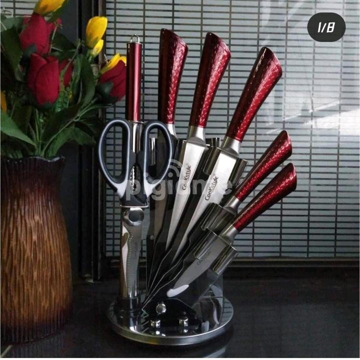 Picture of 8pc Maroon Cookstyle knife set