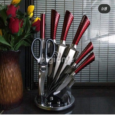 Picture of 8pc Maroon Cookstyle knife set