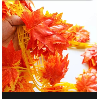 Picture of Artificial Autumn Maple Leaf ORANGE Garlands/DECORATION /DISPLAY/WEDDING