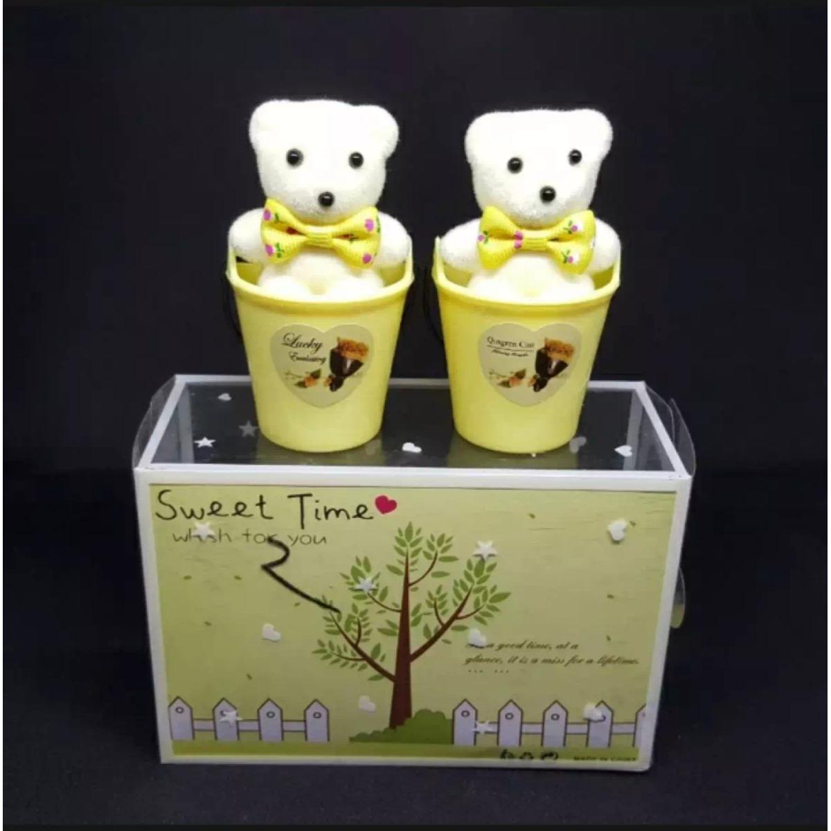 Picture of Shwapnochura Love Panda Gift Showpiece yellow