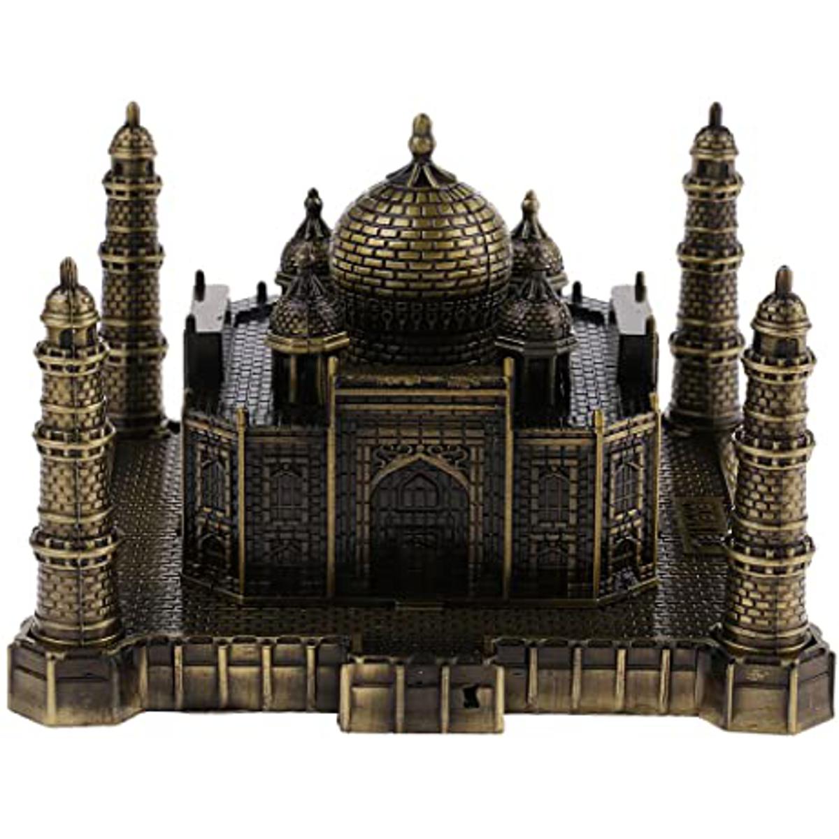 Picture of PROW 3D Metall Indian Taj Mahal Kunsthandwerk Kunst Statue Baumodell für Desktop Dekoration Kuchen Topper Geschenke Party Cafe Display Home Dekoration, Bronze