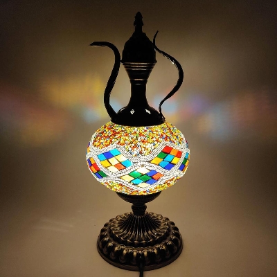Picture of Multi-color Glass Design Mosaic Turkish Table Lamp