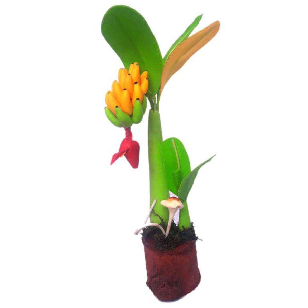 Picture of Bonsai Banana Tree Artificial Clay Plants decoration interior