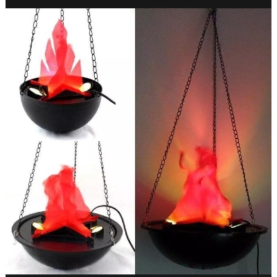 Picture of Halloween Electric Brazier Funny Fake Fire Basket Flammen Lampe Holiday Supplies 20*20cm-Black