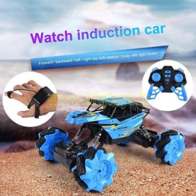 Picture of Cross border popular childrens watch remote control car toy 24G charging climbing car gesture sensing SUV