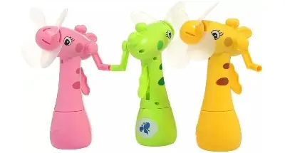 Picture of Travel Handheld Small Fan Outdoor Cute Cartoon Carrot Portable Fan Mini Fan Without Battery for Kids Toy with Water Spray