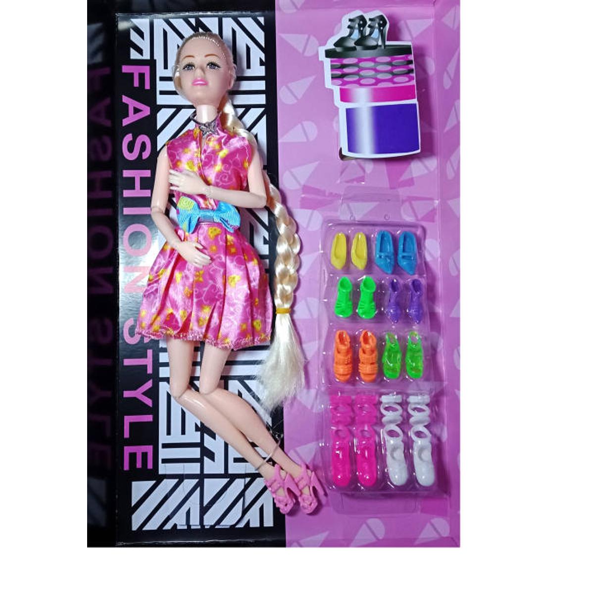 Picture of Barbie Doll, Baby girls Fashion Barbie Angel Doss with Dress Many accessories Doll set.