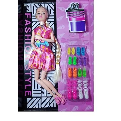 Picture of Barbie Doll, Baby girls Fashion Barbie Angel Doss with Dress Many accessories Doll set.