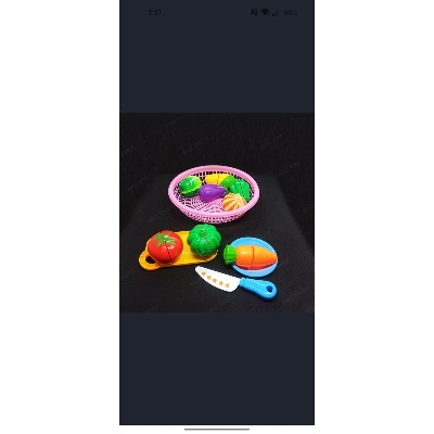 Picture of VEGETABLE-CUTTER Set With Basket Cooking Food Play Kitchen Kits Early Educational Toys For Toddlers Boys Girls Kids