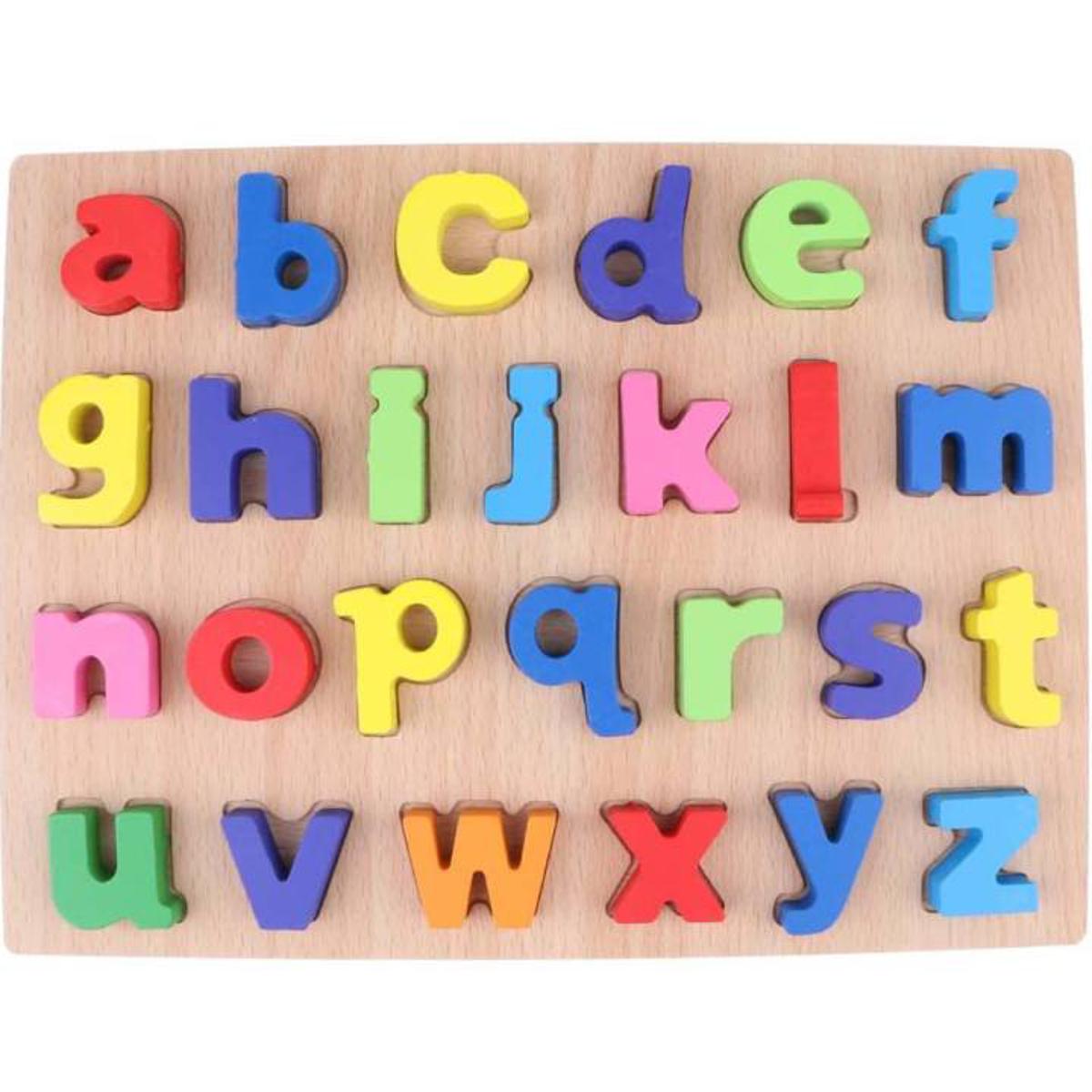Picture of Wooden Blocks Uppercase Puzzle Board Montessori Reading Matching Word Educational Literacy Game Teaching Aids Toy