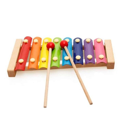 Picture of Wooden Xylophone Hand Knock Piano Musical Toy for Kids - Multi-Color
