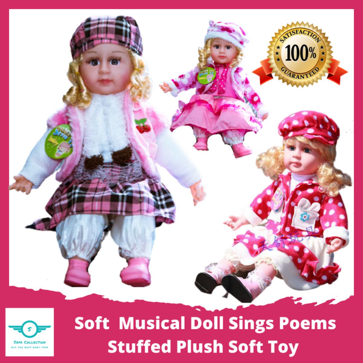 Picture of Soft Musical Doll Sings Poems Stuffed Plush Soft Toy for Kids (Kabita Doll Colour & Design May Vary)