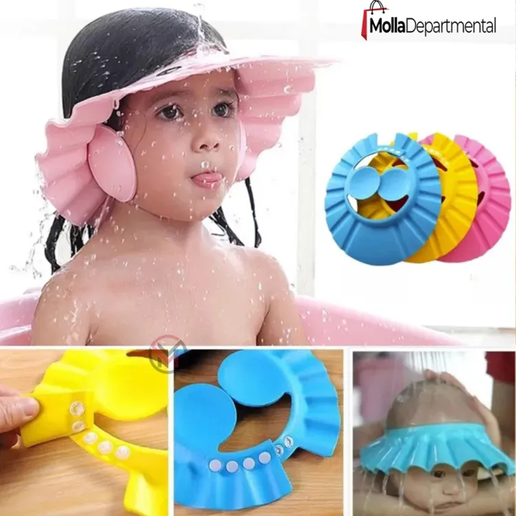 Picture of 1 pcs Adjustable Baby Shower Cap Newborn Hair Washing Cap Kids Hearing Protection Children Safe Shampoo Shield Bathing Head Cover