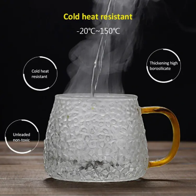 Picture of 1 pcs Heat-resistant Glass Cup  Coffee Cup With Handle Tea Milk Drink Mug Household  Home  Drinkware