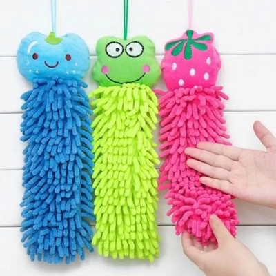 Picture of Kitchen Kids Animal Bath Wipes Random Color Handkerchief Hanging Towels Chenille Hand Face Wipe Towels Baby Y0301