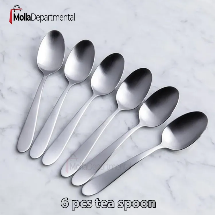 Picture of 6pcs Stainless Steel Sugar Spoons Mini Coffee Teaspoon