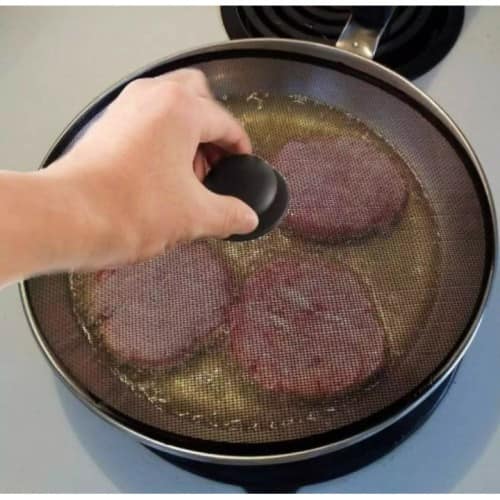 Picture of Pers Splatter Screen Splash Cooking Pot Cover Protector  Black