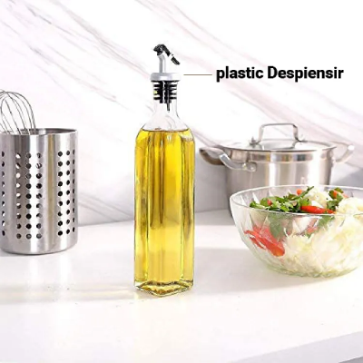 Buy  250ml Crystal Clear Square Shaped Glass Oil Dispenser Bottle with Lever-Release Stopper Snap Flip Top Lid Bottle for Olive Oil, Vinegar at Best Price In Bangladesh