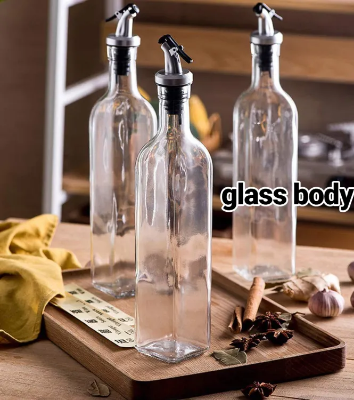 Buy  250ml Crystal Clear Square Shaped Glass Oil Dispenser Bottle with Lever-Release Stopper Snap Flip Top Lid Bottle for Olive Oil, Vinegar at Best Price In Bangladesh