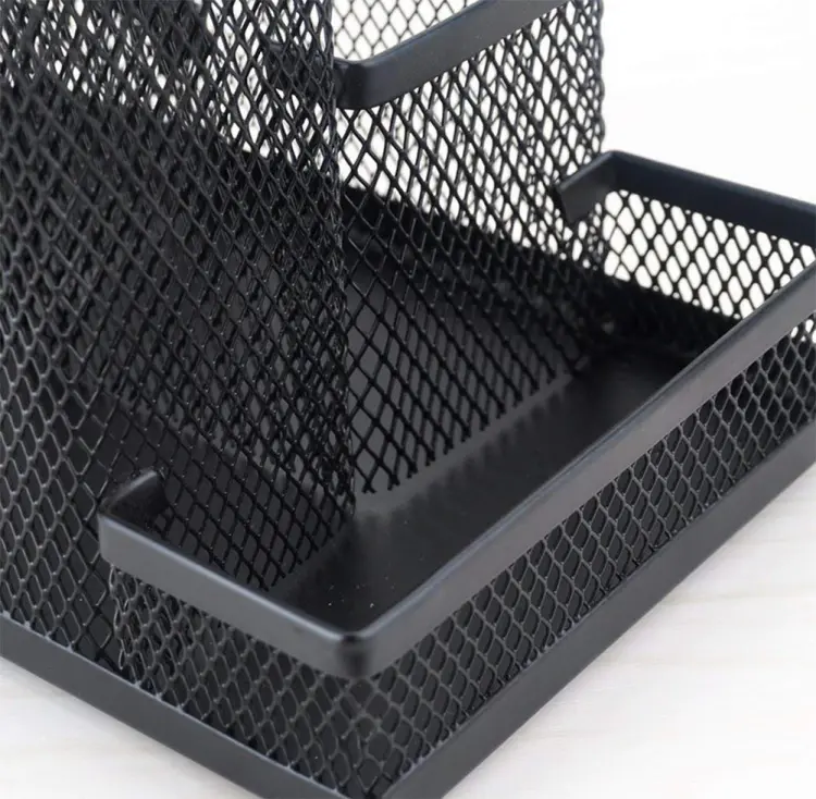 Buy metal-mesh-desk-organizer-3-compartment-stationary-storage-stand-pen-pencil-holder Online at Best Price In Bangladesh