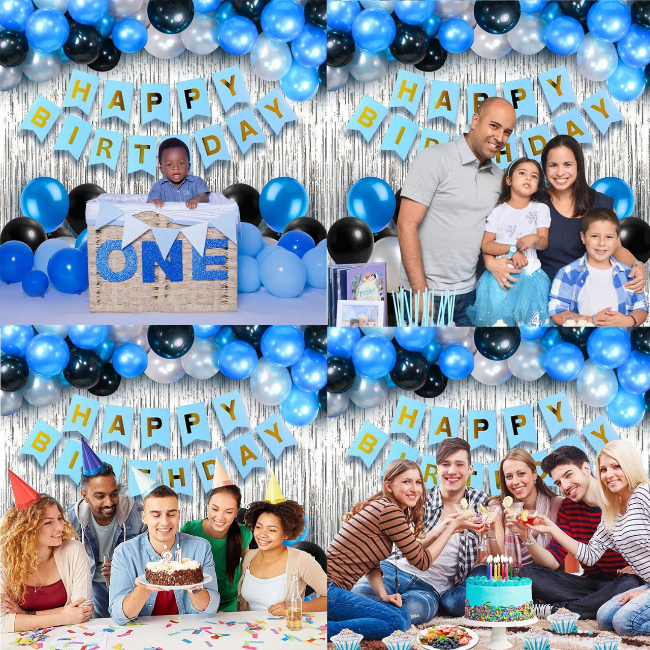 Birthday Decoration Combo Black & Golden Theme 