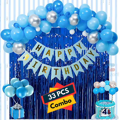 Birthday Decoration Combo Blue Theme 