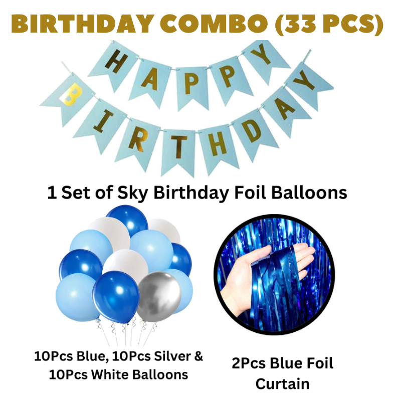 Birthday Decoration Combo Blue Theme 