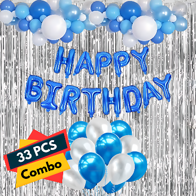 Birthday Decoration Combo Blue Theme 