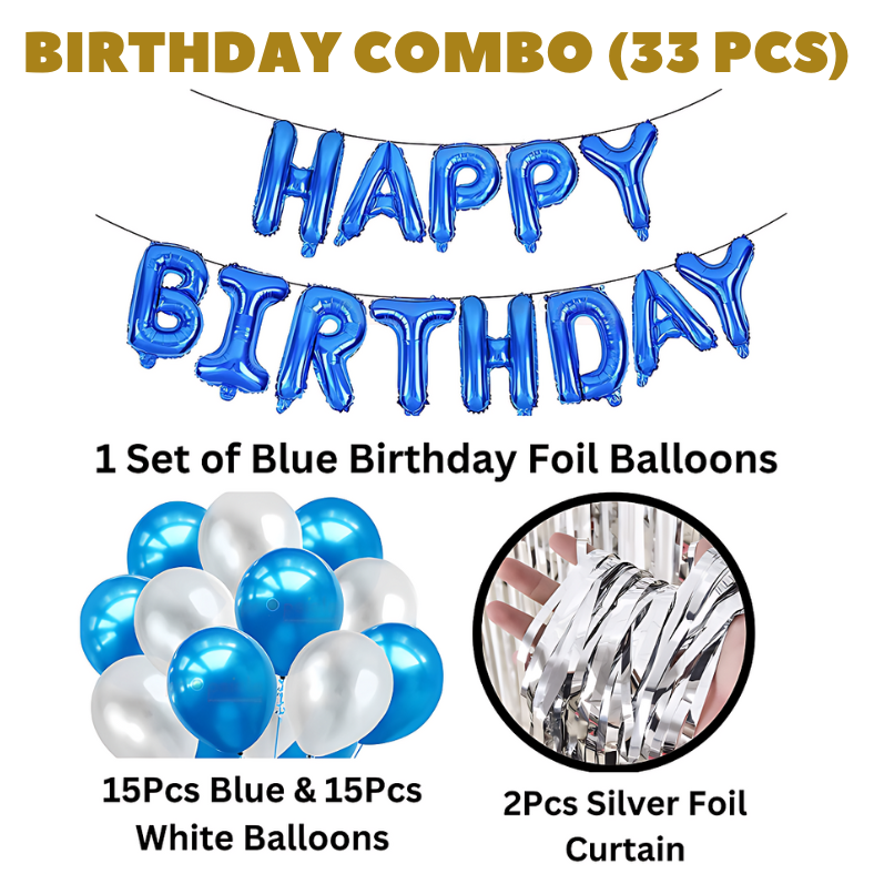 Birthday Decoration Combo Blue Theme 