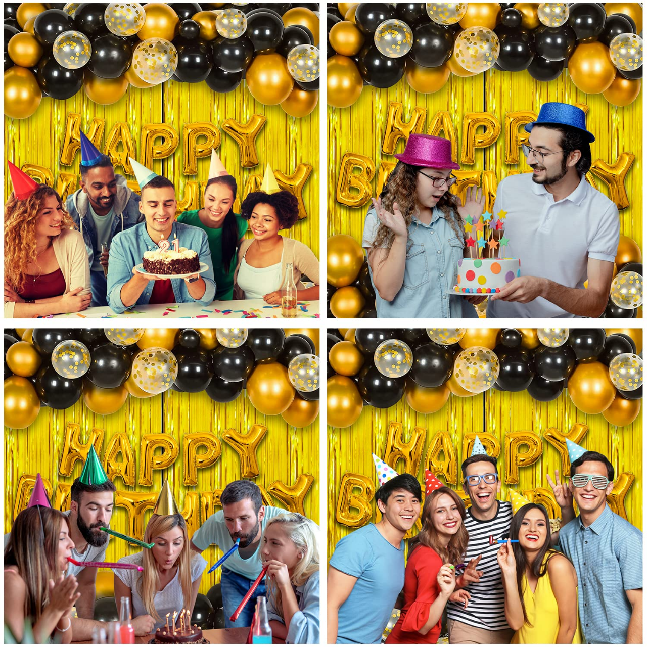 Birthday Decoration Combo Golden Theme 