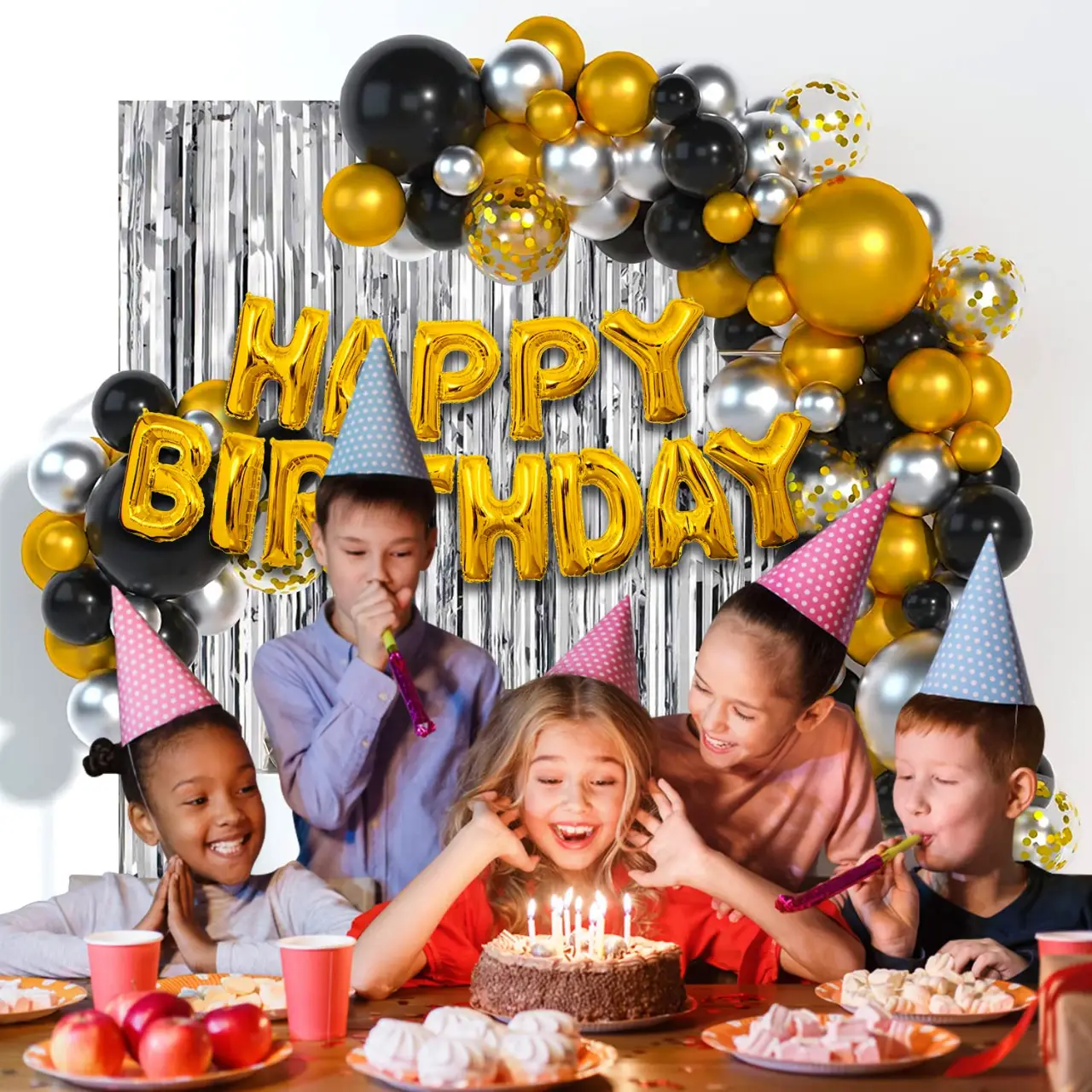 Birthday Decoration Combo  Golden Theme 