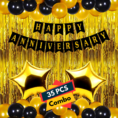 Anniversary Decoration Combo Golden Theme 