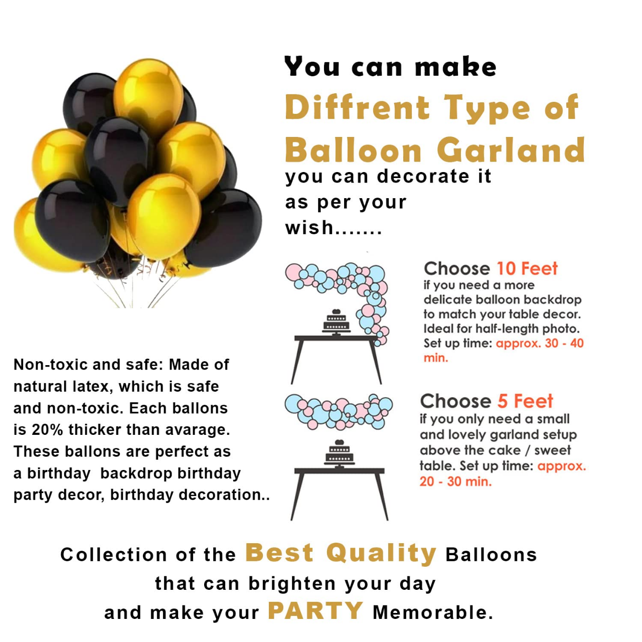 Anniversary Decoration Combo Golden Theme 