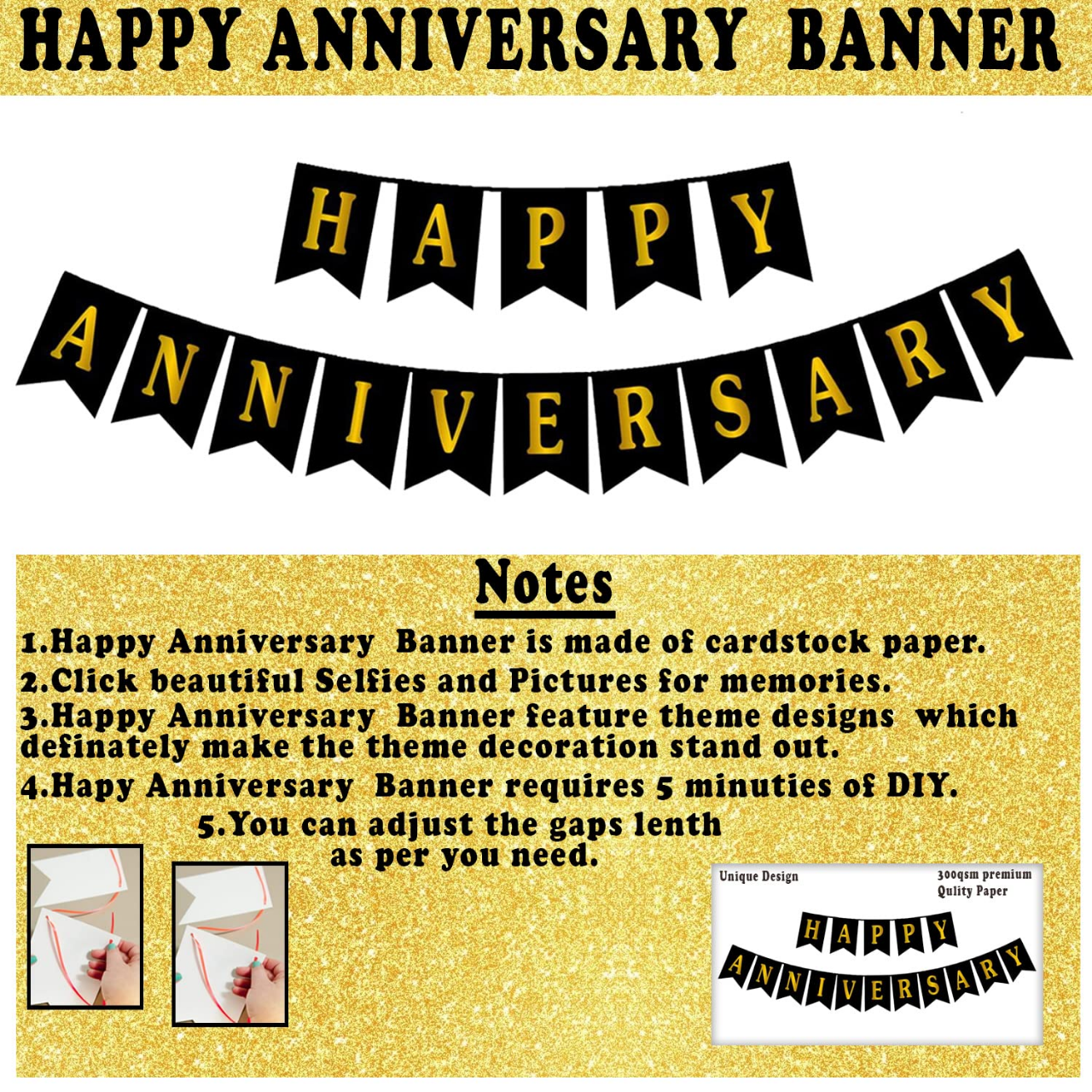 Anniversary Decoration Combo Golden Theme 