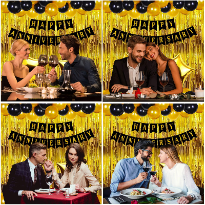 Anniversary Decoration Combo Golden Theme 