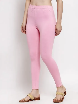 Buy Pink Women/Girl Leggings Fabrics Cotton Long Churidar Ties Pant Leggings jeggings at Best Price in Bangladesh