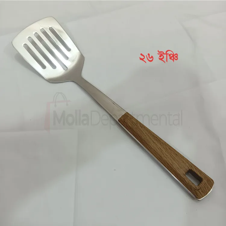 Picture of 1 pcs stainless steel silver color Serving spoon Slotted turner spoon 26cm long