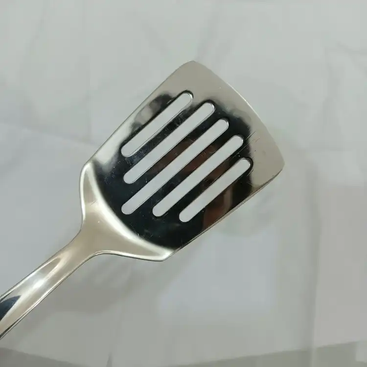 Picture of 1 pcs stainless steel silver color Serving spoon Slotted turner spoon 26cm long