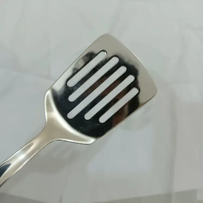 Picture of 1 pcs stainless steel silver color Serving spoon Slotted turner spoon 26cm long