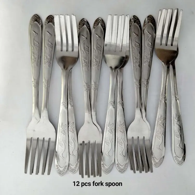 Buy  medium Wait Stainless Steel Fork spoon, (Set of 12), Silver 15cm  Online at Best Price In Bangladesh