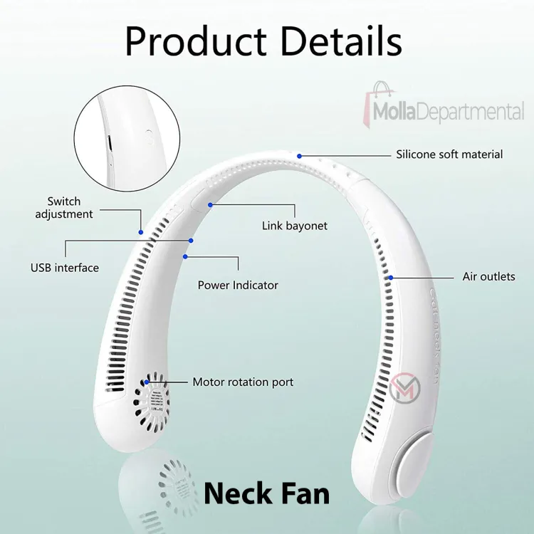 Buy usb-rechargeable-mini-portable-neck-fan-bladeless-mute-sports-fans-for-outdoor-hanging-neck-fan Online at Best Price In Bangladesh