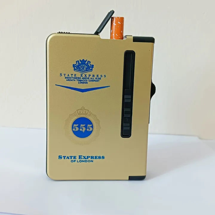 Buy  1 pcs 555 Gas Lighter Inside Cigaarette Box Case Cigaarette Holder Automatic Storage Box golden stat express  Online at Best Price In Bangladesh