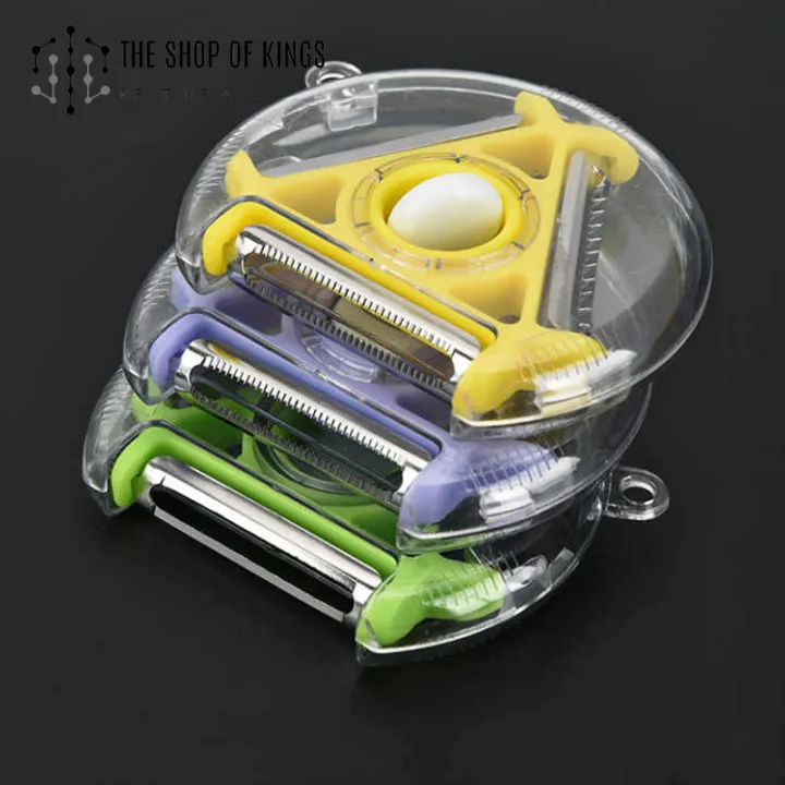 Buy 3-in-1-plastic-creative-new-product-kitchen-tools-fruit-planning-round-peeler-stainless  Online at Best Price In Bangladesh