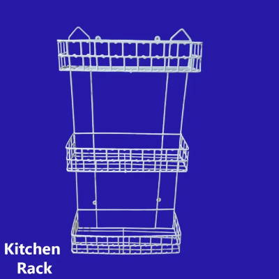 Buy 3 Step square shape Walls For The Kitchen Hanging Rack - Optimize Your Kitchen Storage With This square shape Hanging Rack made is high quality iron stick white colour   Online at Best Price In Bangladesh