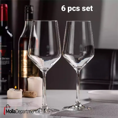 Buy 6 pcs set Coke Glasses, White and Red, Long Stem, Lead-Free Crystal, Hand Blown, 18-Ounces   Online at Best Price In Bangladesh